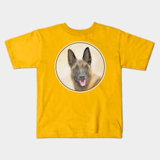 Belgian Malinois Painting - Cute Original Dog Art Kids T-Shirt